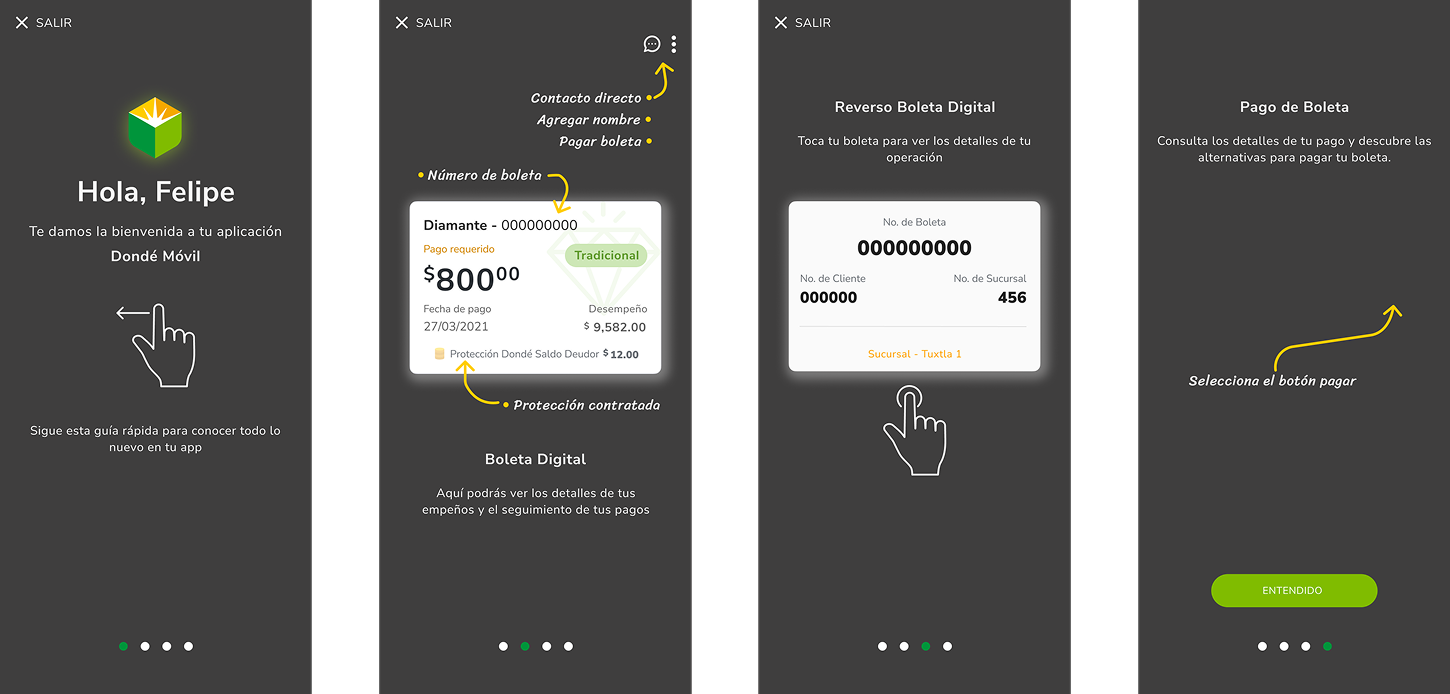 Dondé Móvil — Onboarding